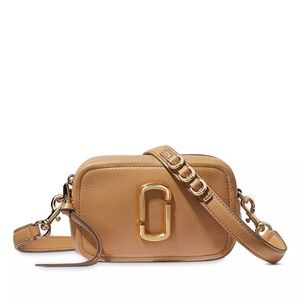 Marc Jacobs Soft Shot pebbled tan leather adjustable cross-body bag.